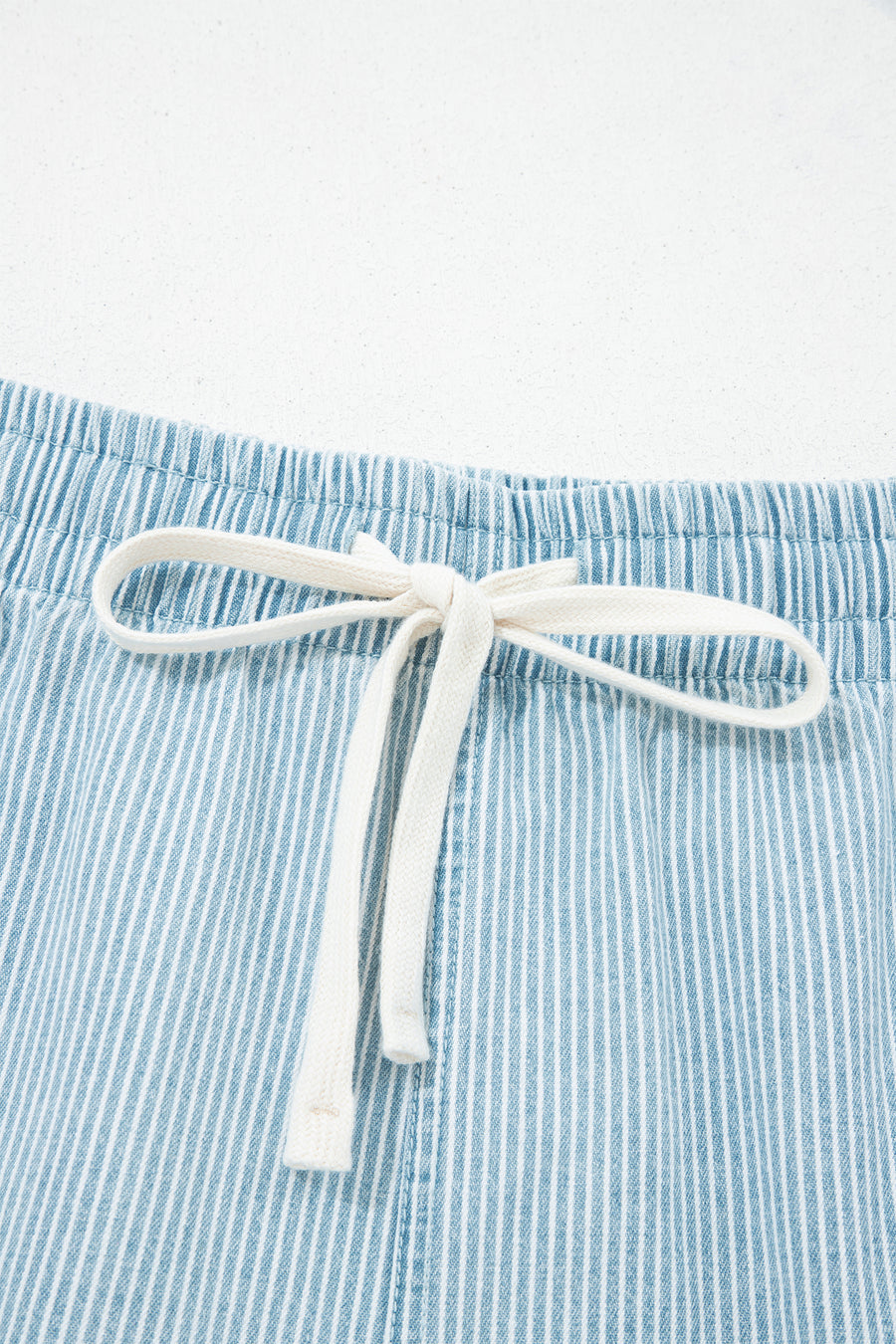 Stripe Plus Size Denim Shorts Women UK | Drawstring