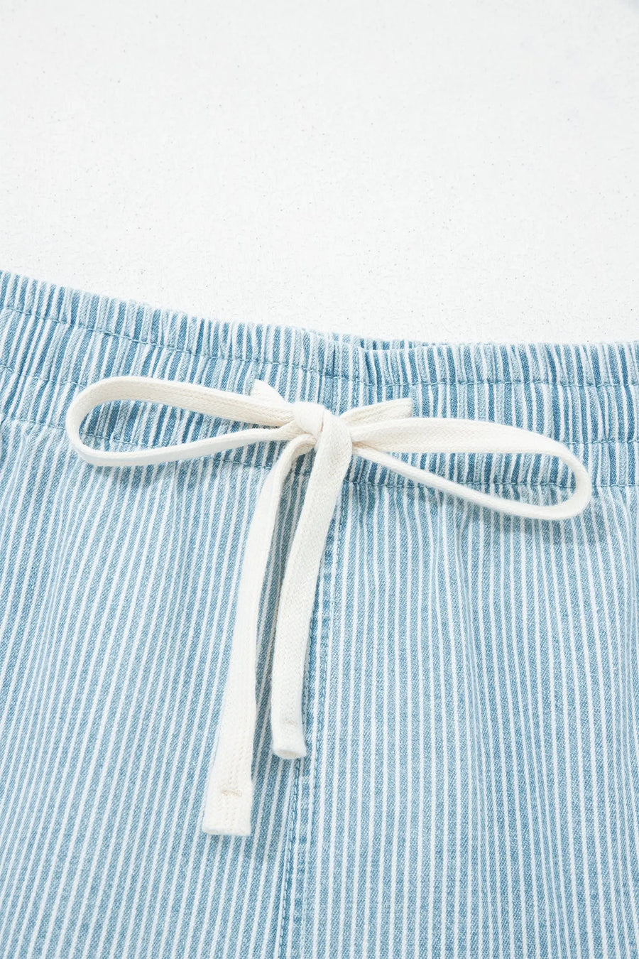 Stripe Plus Size Denim Shorts Women UK | Drawstring