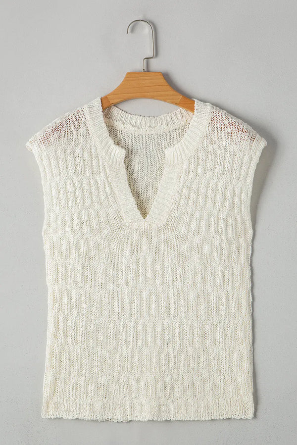 Summer haze lightweight knit jumper vest front view — Fashionfitz UK