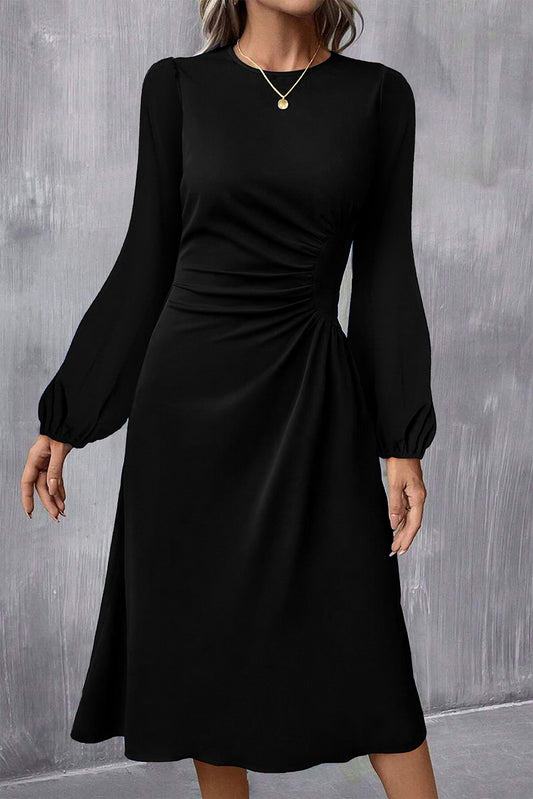 Elegance Black Midi Dress