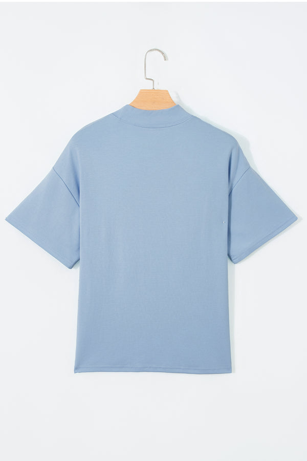 Solid Colour Oversized High Neck Tee Women UK