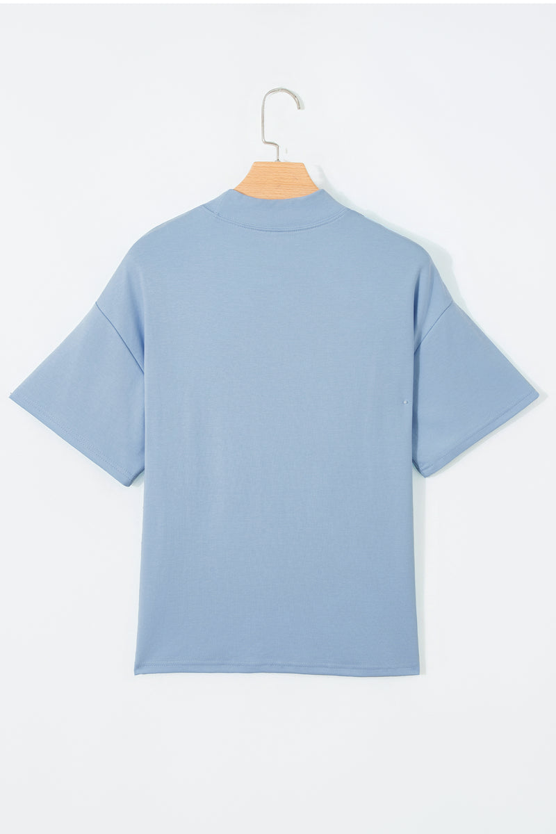 Solid Colour Oversized High Neck Tee Women UK