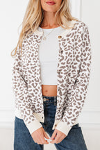 Oversized Chunky Knit Leopard Cardigan