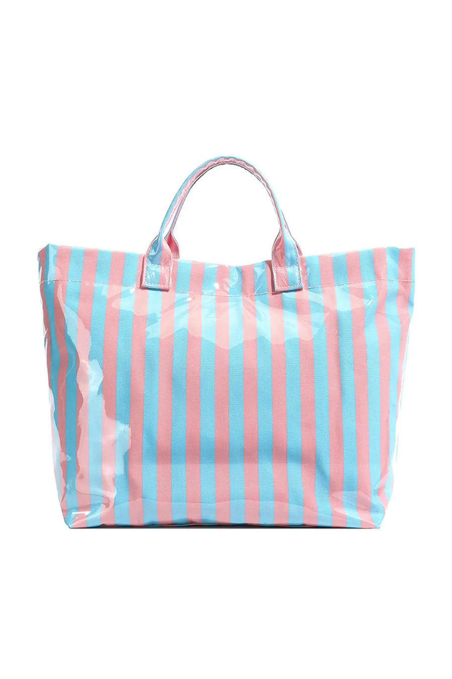 Rainbow Glossy Striped Vinyl Large Tote Bag Women UK