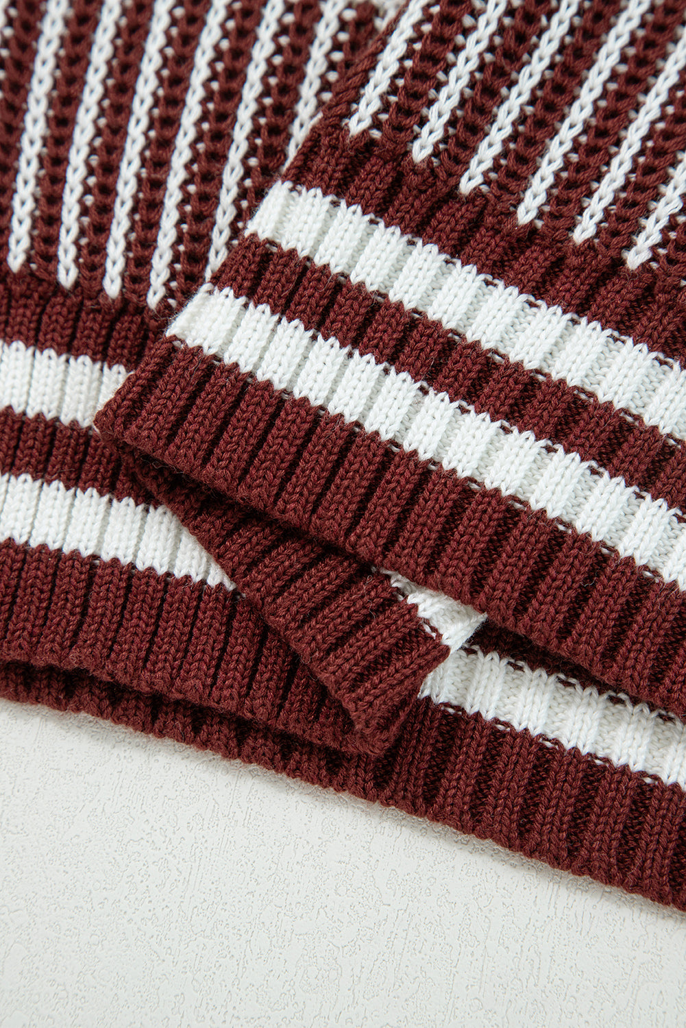 Loose Fit Striped Jumper – Two-Tone