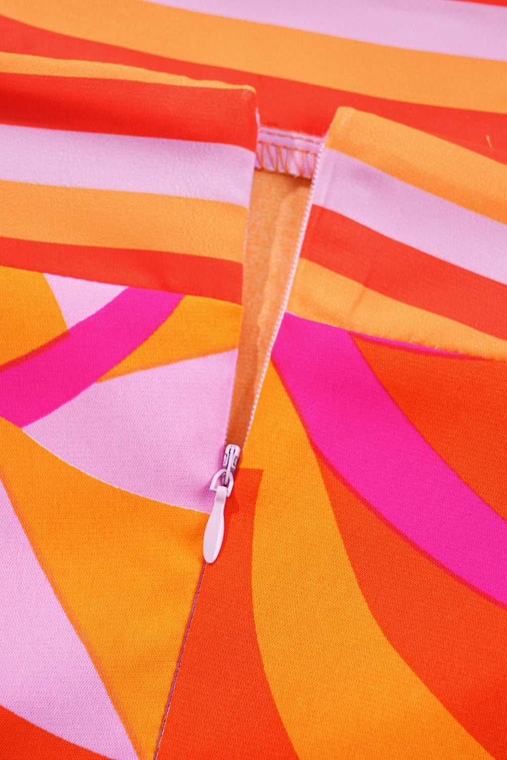 Red Abstract Vacation Maxi Dress