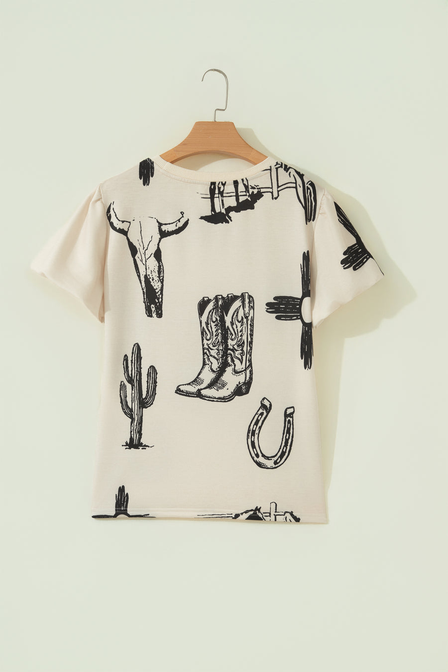 Retro Western Print Graphic T-Shirt Women UK