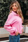 Embroidered Flower Snap Sweatshirt