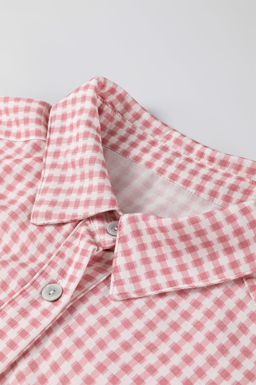 Plaid Ruffle Hem Half Sleeve Blouse Women UK