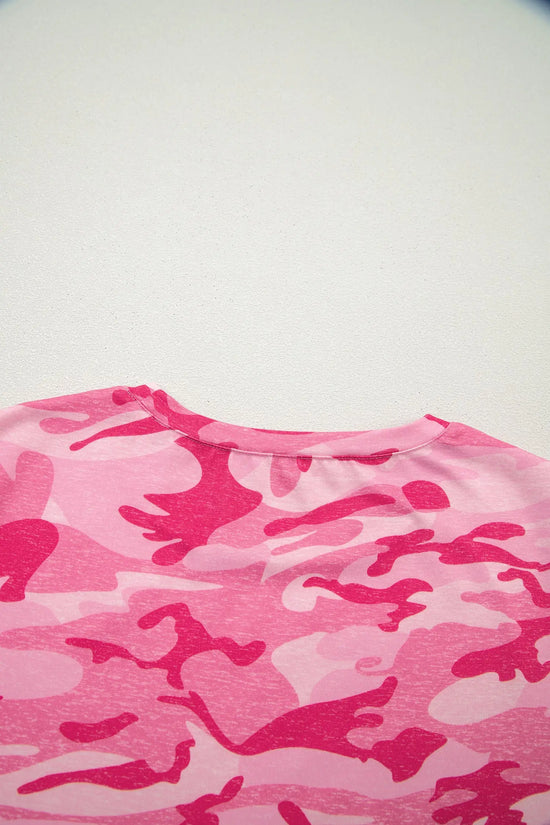 Women’s camo print crew neck t-shirt | fashionfitz