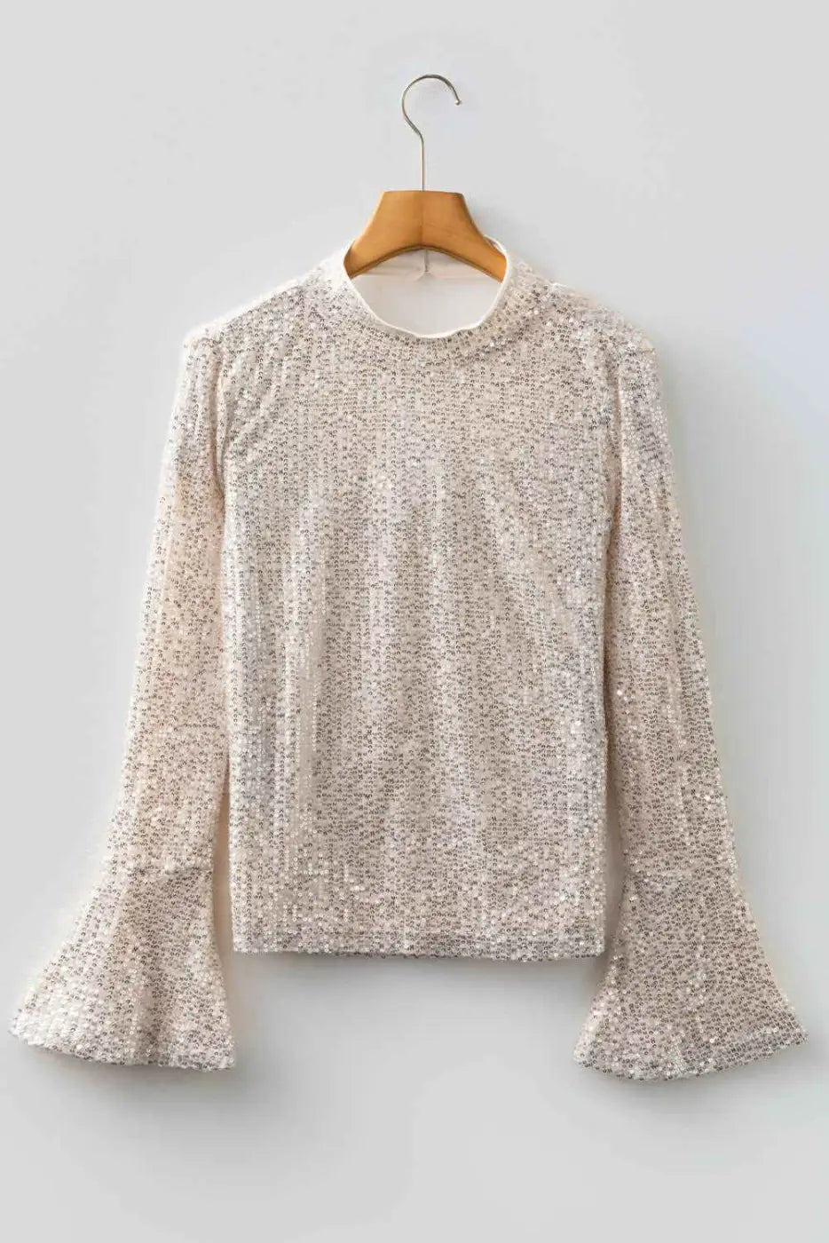 Open Back Sequin Party Top – Bell Sleeves