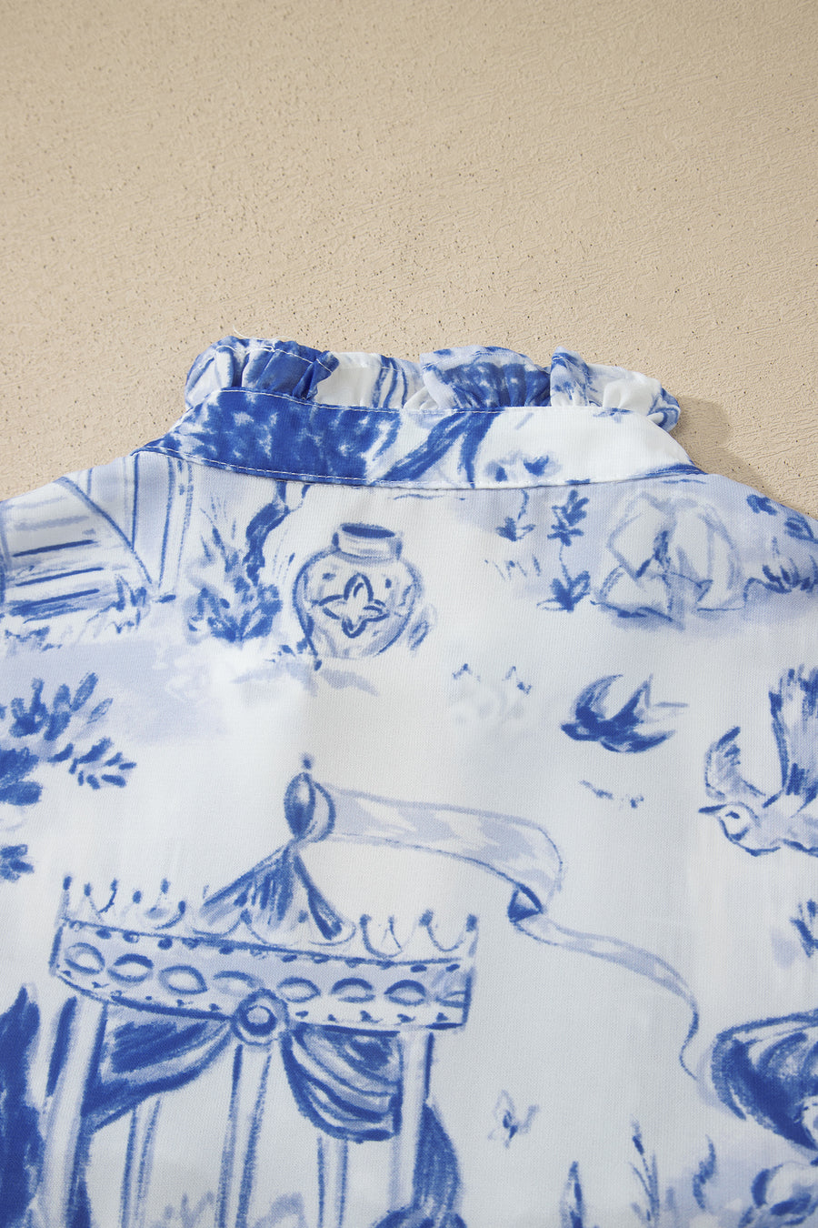 Animal Paradise Print Striped Panel Gathered Blouse Women UK — close-up third option | Fashionfitz UK
