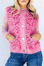 Leopard Print Knit Sleeveless Sweater Vest
