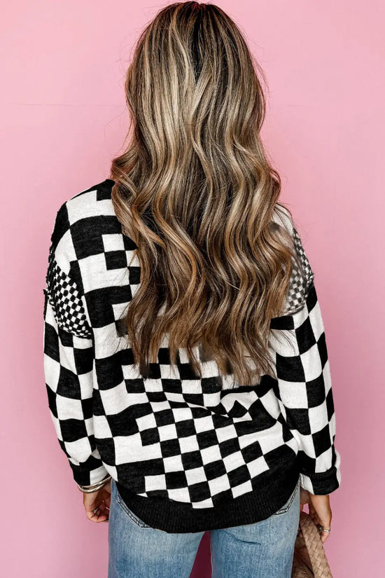 Smoky plaid soft knit jumper sweaters