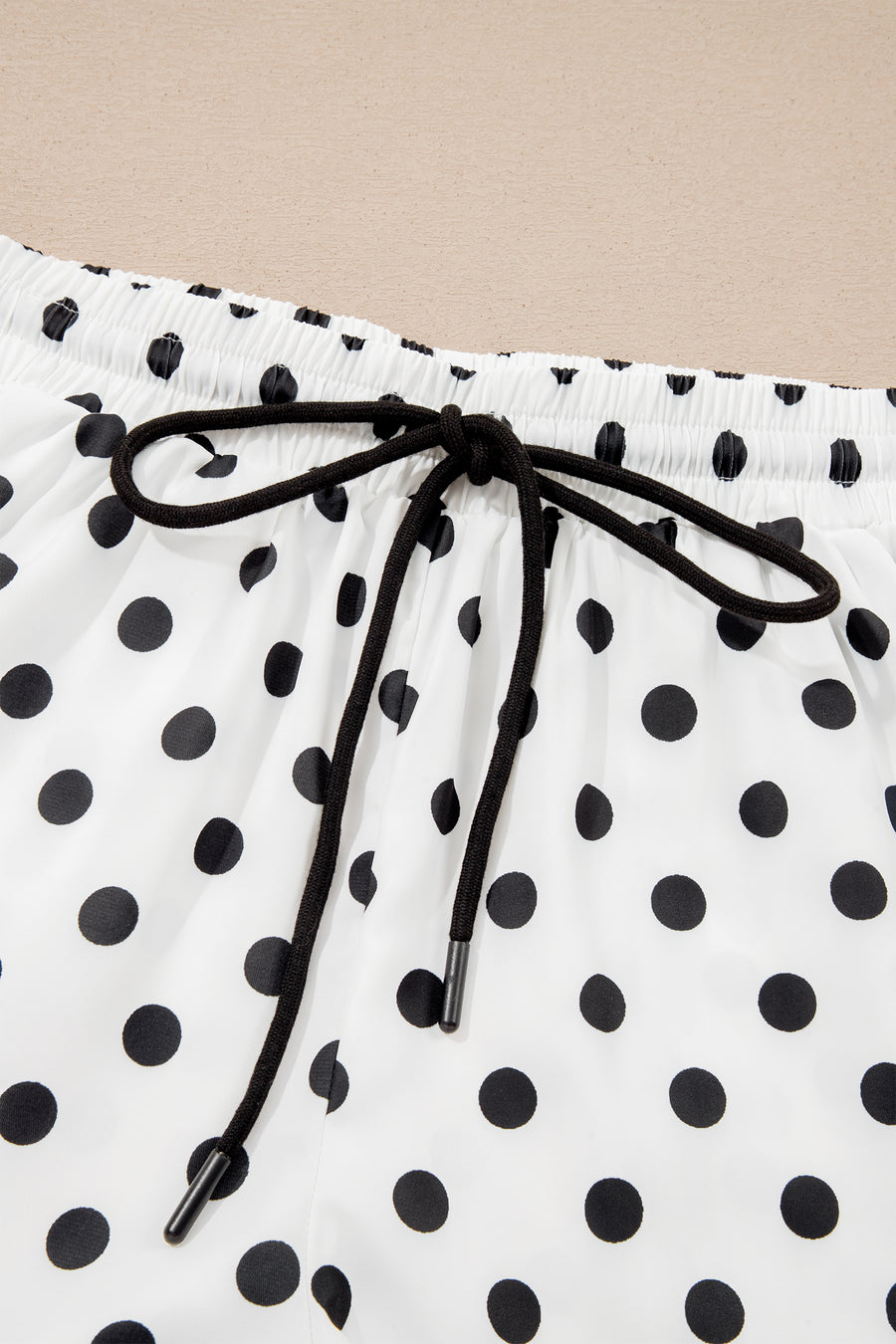 Polka Dot Ruffle Trim Contrast Shorts Women UK