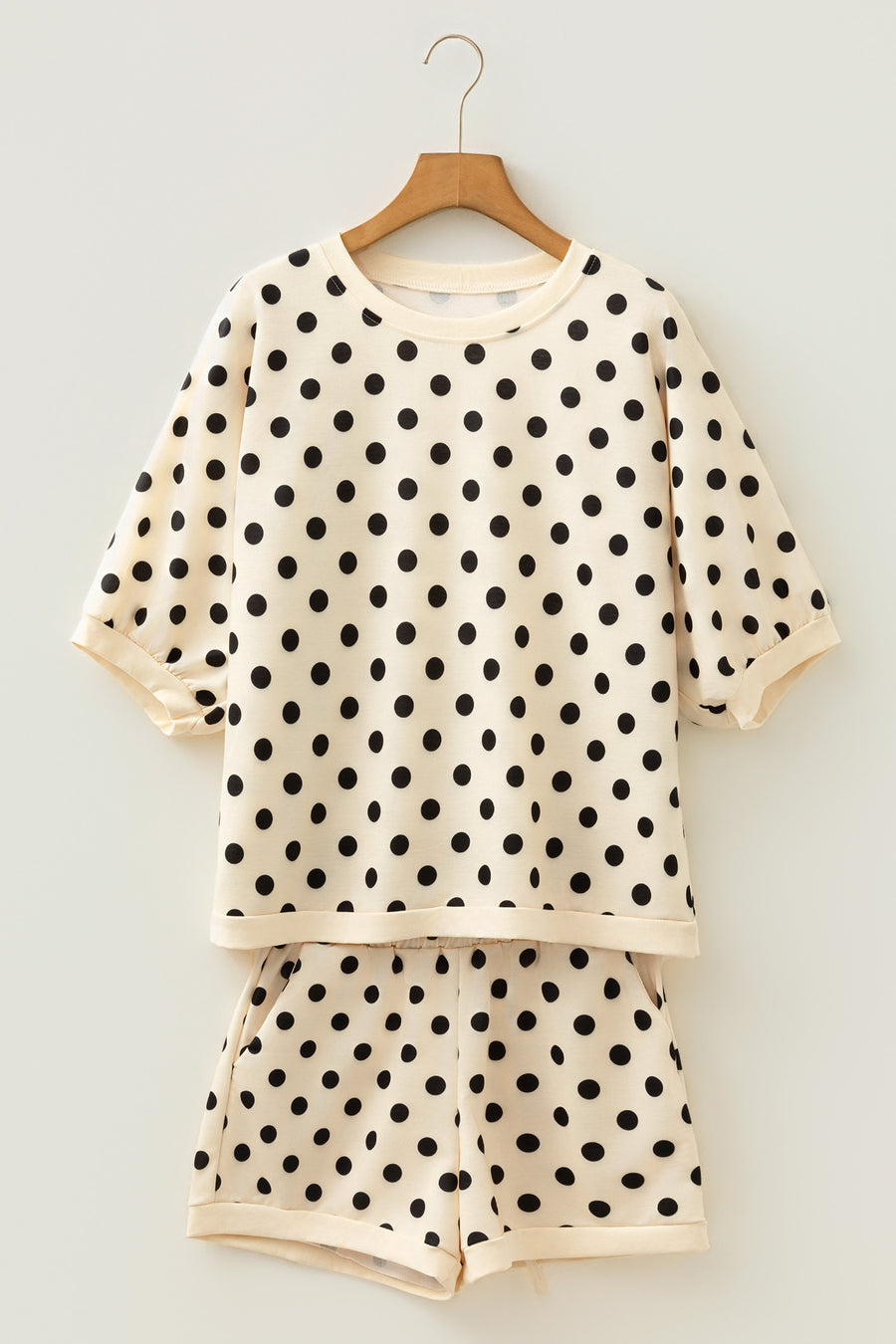 Polka Dot Oversized Top & Drawstring Shorts Set Women UK — lifestyle third option | Fashionfitz UK