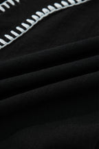 Stitch Detail Tiered V Neck Dress