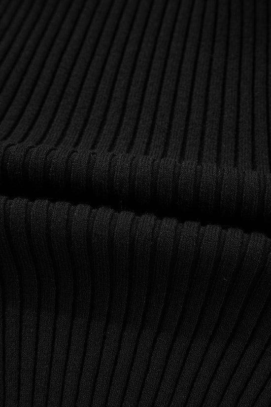 Black Cold Shoulder Choker Neck Sweater