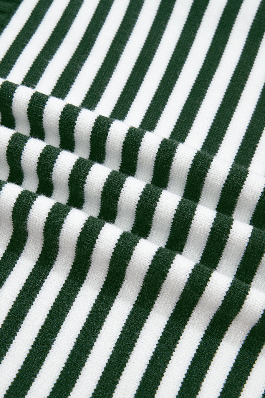 Stripe Drop Shoulder Button Placket Sweater