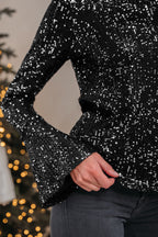 Open Back Sequin Party Top – Bell Sleeves
