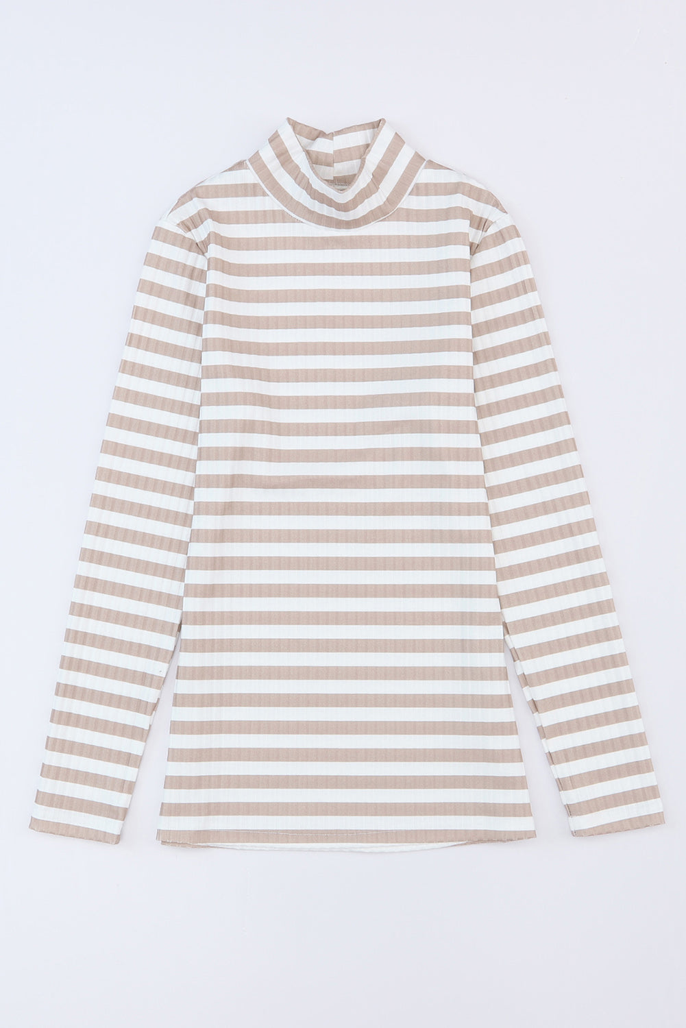 Striped Textured Knit Long Sleeve Tee