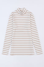 Striped Textured Knit Long Sleeve Tee