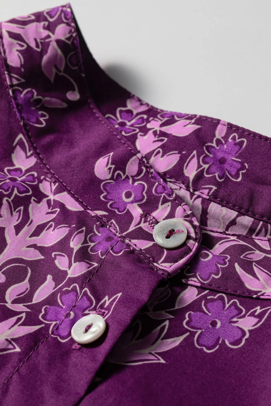 Floral Print Button-Up Long Puff Sleeve Shirt Women UK