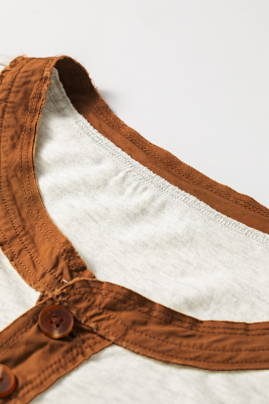 Distressed Colour Block Henley Tee Plus Size Women UK