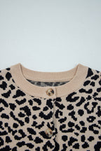 Oversized Chunky Knit Leopard Cardigan