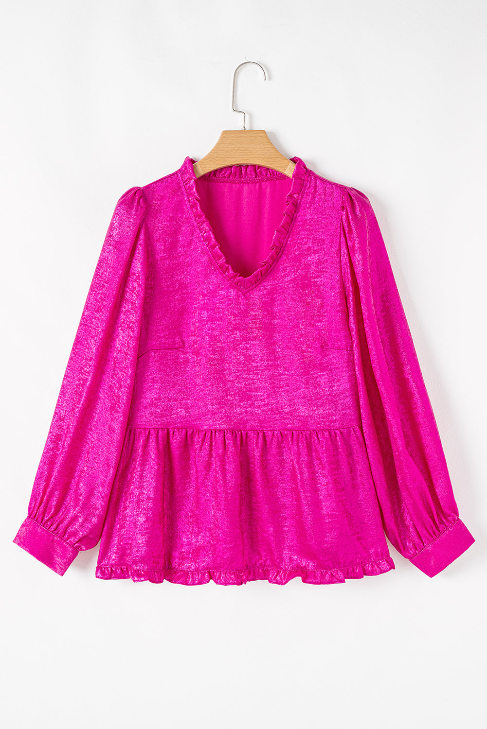 Metallic Frilled Babydoll Blouse