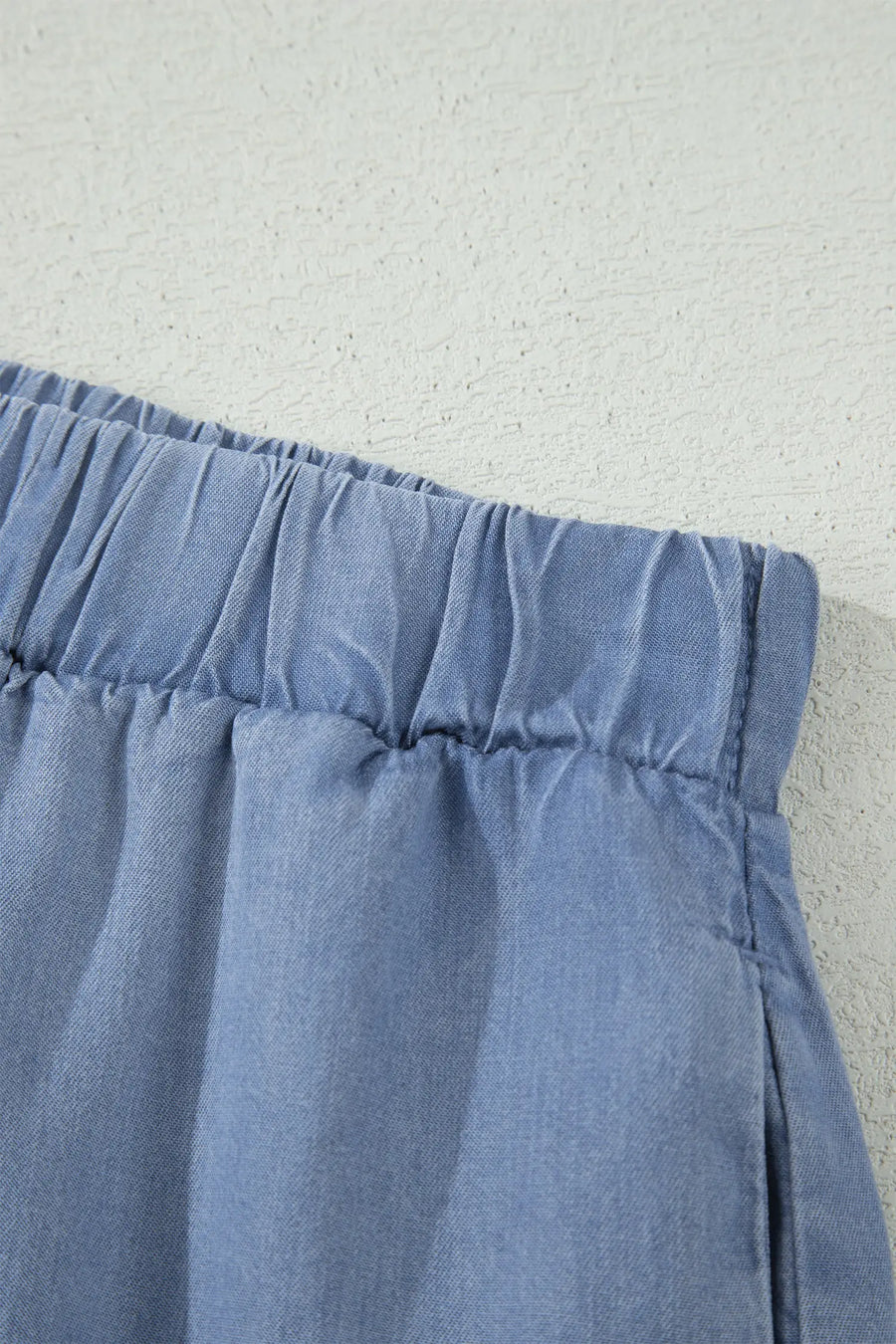 Elastic waist ruffled tiered maxi skirt lyocell side pockets beau blue skirts