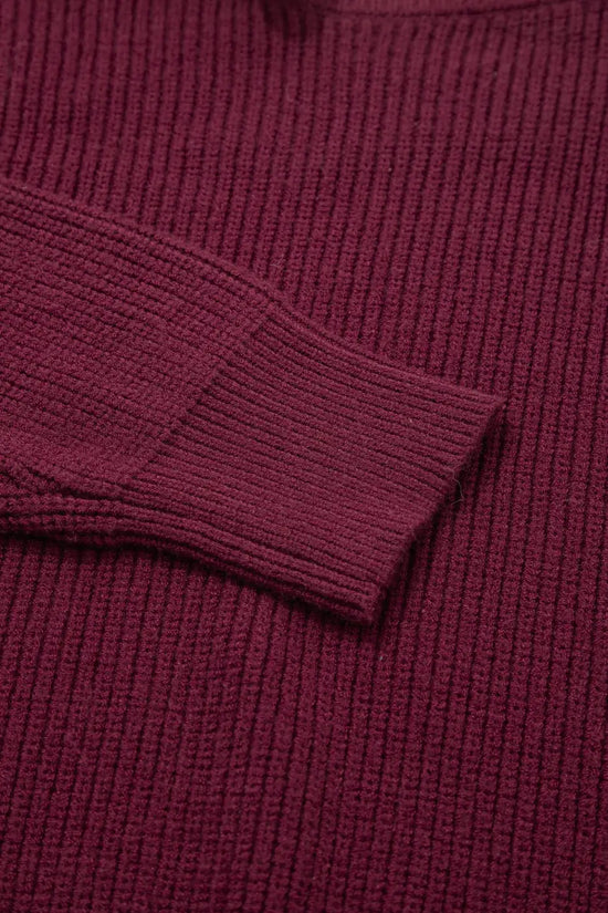 Burgundy lace bow sweater | asymmetric off shoulder jumper sweaters