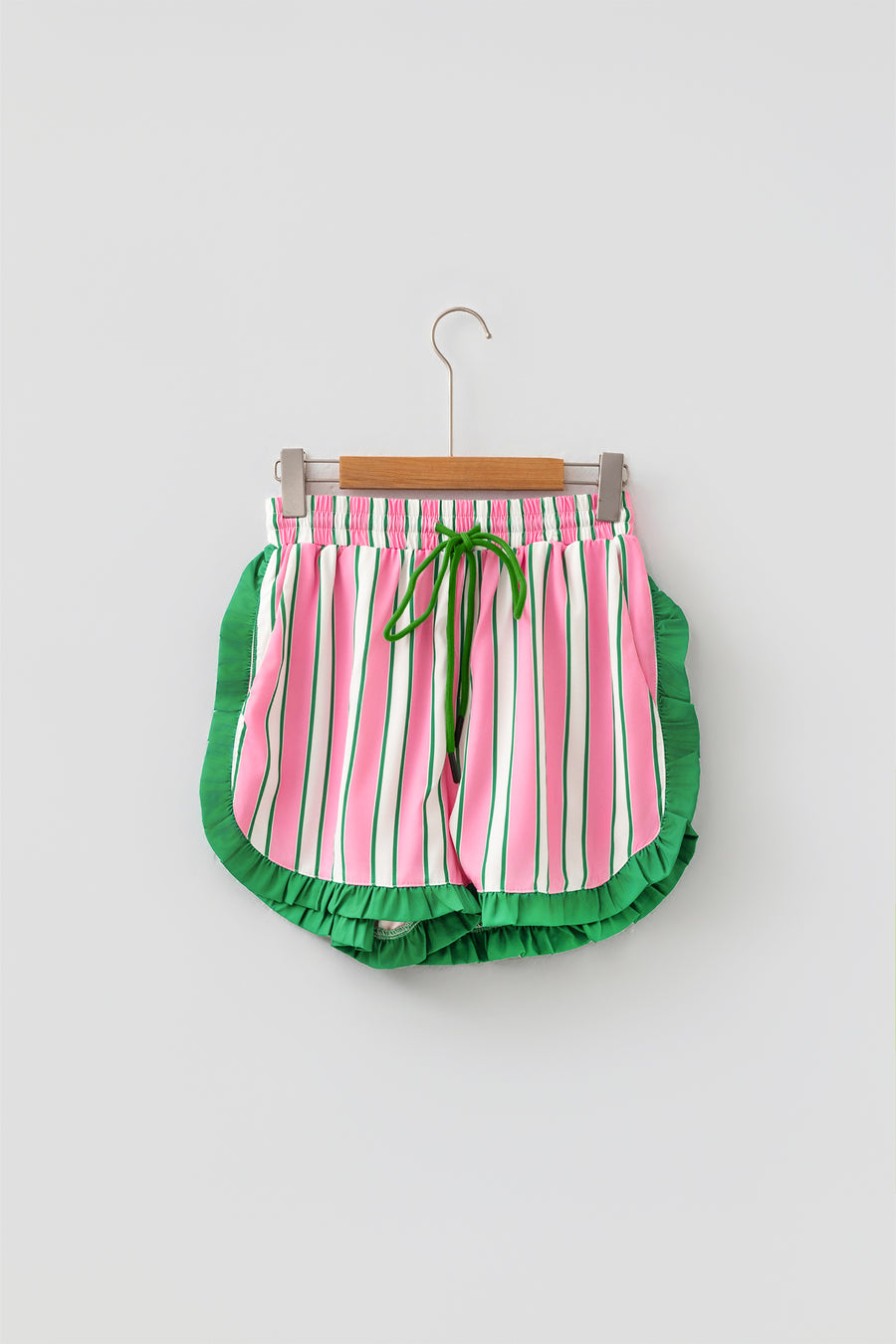 Polka Dot Ruffle Trim Contrast Shorts Women UK