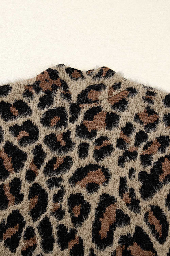 Brown Leopard Open Cardigan