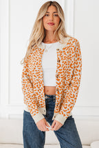 Oversized Chunky Knit Leopard Cardigan