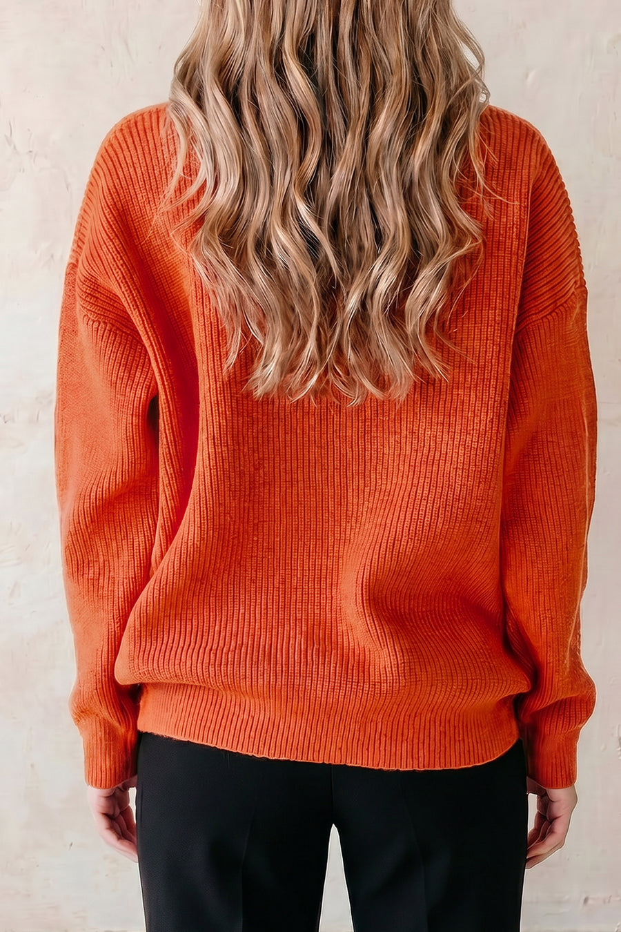 Halloween Drop Shoulder Round Neck Sweater