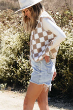 Monochrome Mosaic Sherpa Vest