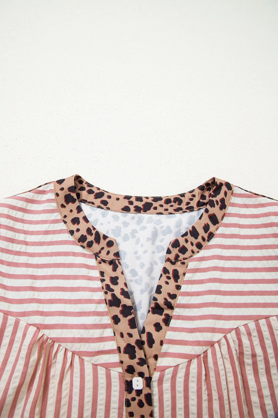 Stripe leopard patchwork shirt dress bracelet sleeve button down mini dresses