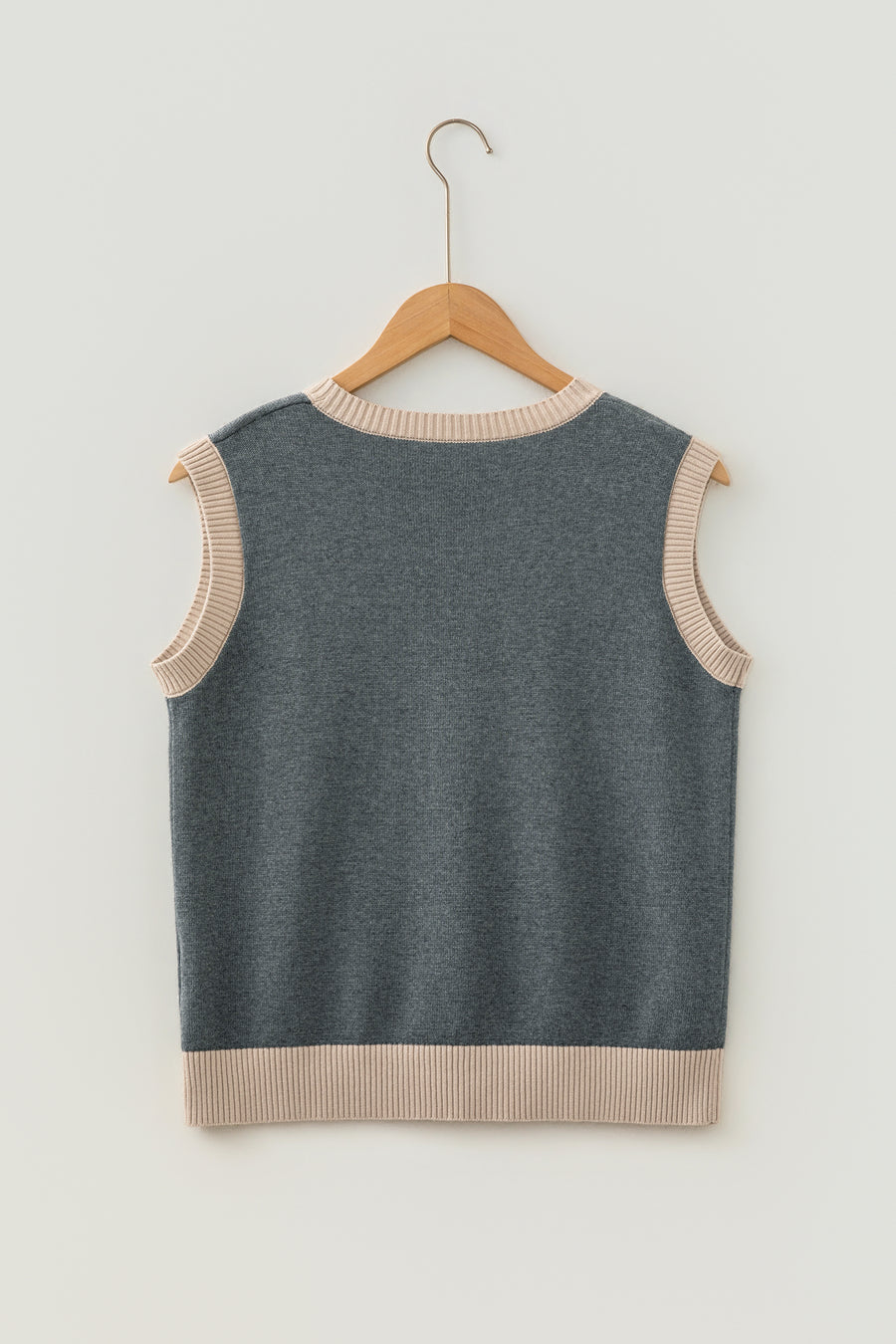Western Print Colorblock Knit Vest Women UK