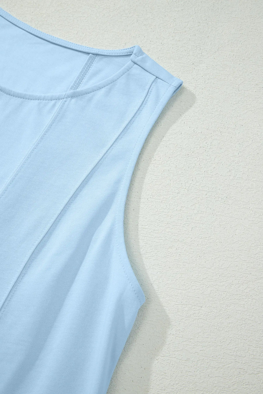 Stitched Detail Loose Tank & Cotton Shorts Set Women UK — back view third option | Fashionfitz UK