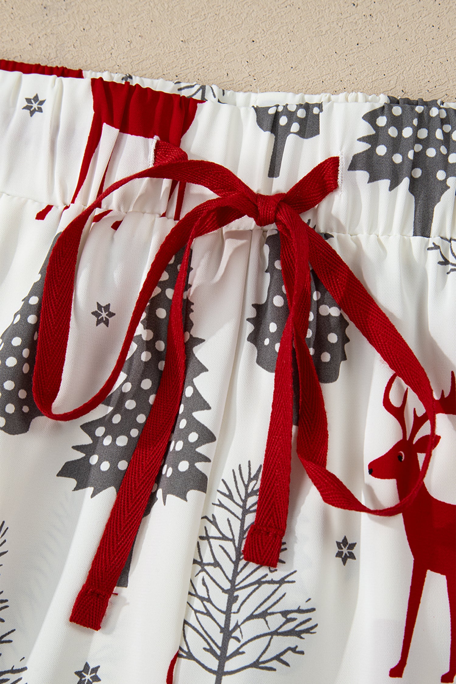White Christmas Print Velvet Trim Pyjamas