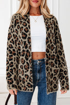 Brown Leopard Open Cardigan