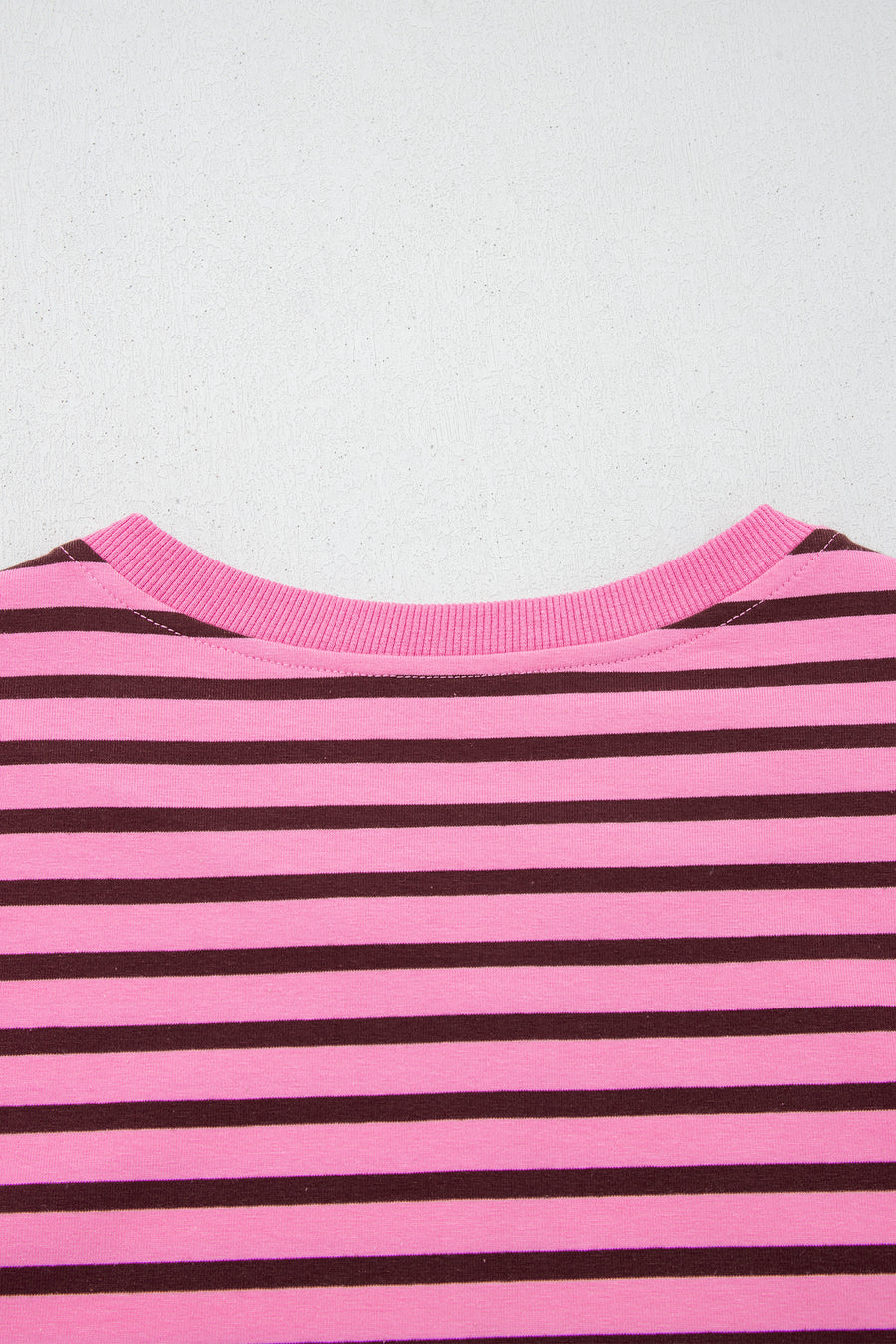 Pink Stripe V-Neck Drop Shoulder Long Sleeve Top Women UK