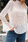 White Sheer Lace Bell Sleeve Blouse