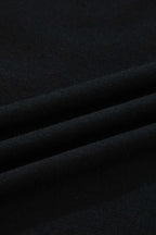 Fabric texture close-up of the Lace Sleeve Drop T-Shirt - Soft & Comfy | FashionFitz, showing the soft and comfy black material.