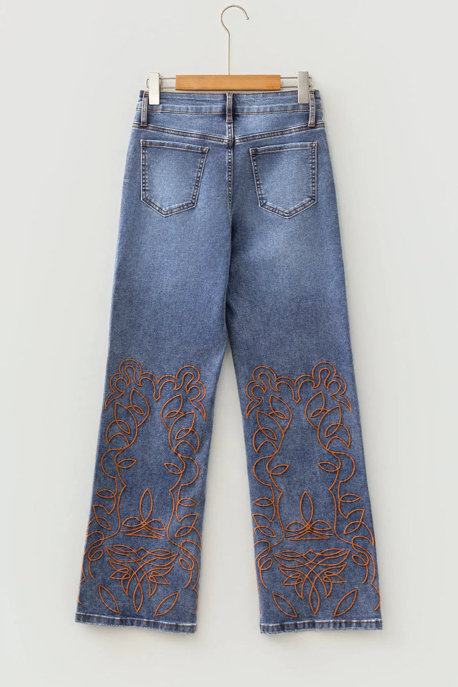 Embroidered Flare Leg Jeans