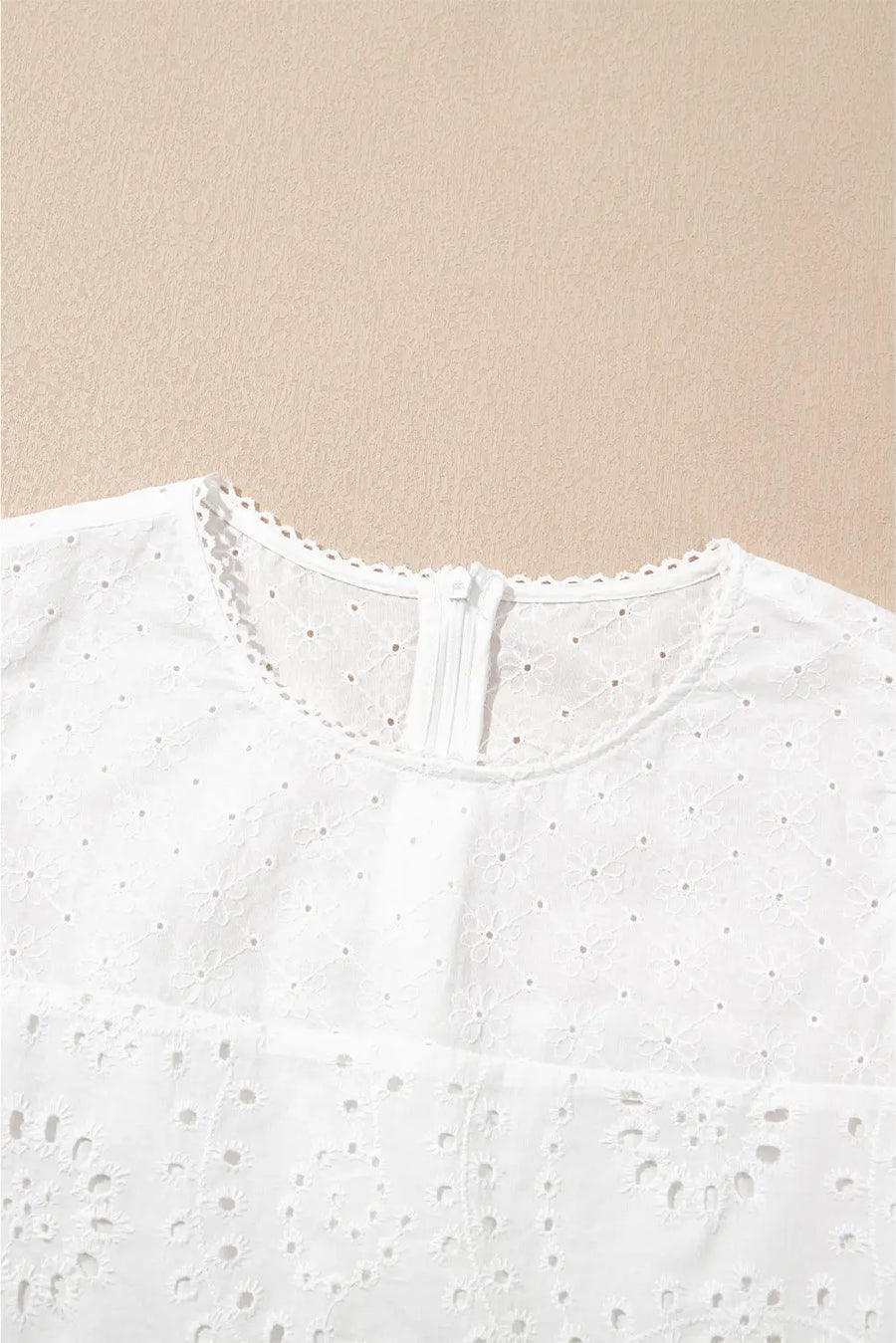 White Floral Eyelet Embroidered Sleeveless Shift Dress Women UK