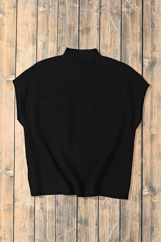 Ribbed Knit Short Sleeve Sweater
