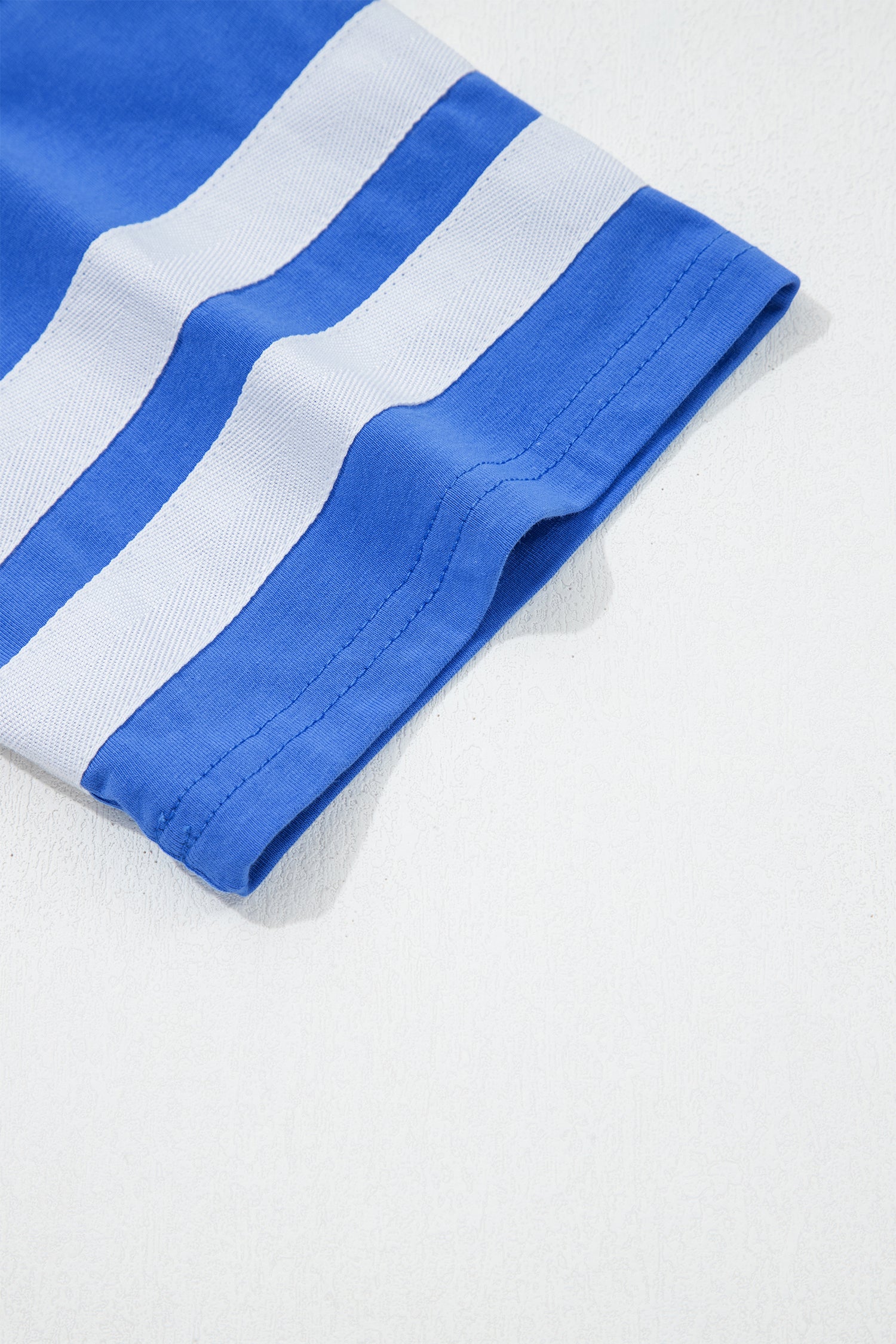 Varsity Stripe Crew Neck Short Sleeve Cotton T-Shirt