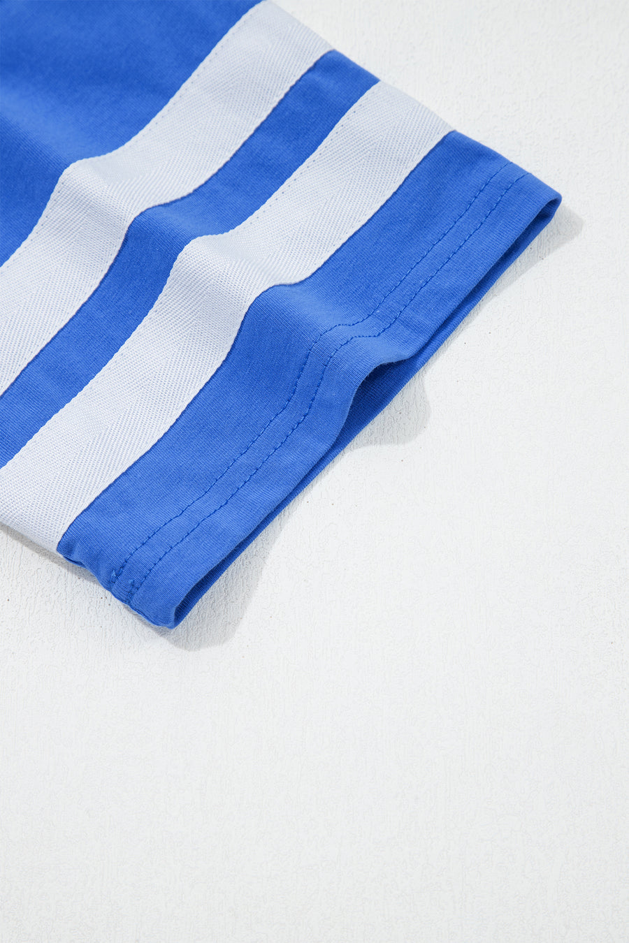 Varsity Stripe Crew Neck Short Sleeve Cotton T-Shirt